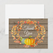 Rustic Watercolor Fall Pumpkin Danke Karte (Vorne/Hinten)
