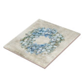 Rustic Watercolor Floral Blue Hydrangea Wreath Fliese (Seite)