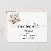 rustic watercolor floral bouquet ankündigungspostkarte (Vorne/Hinten)