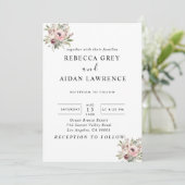 rustic watercolor floral bouquet einladung (Stehend Vorderseite)