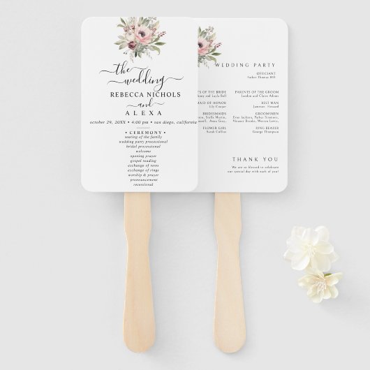 rustic watercolor floral bouquet fächer (Vorne und Hinten)