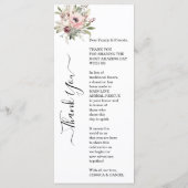 rustic watercolor floral bouquet menükarte (Rückseite)