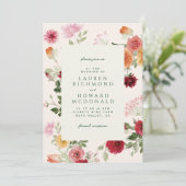 Rustic Watercolor Floral Sage Green Garden Wedding Einladung (Stehend Vorderseite)