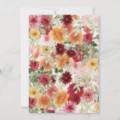 Rustic Watercolor Floral Sage Green Garden Wedding Einladung (Rückseite)