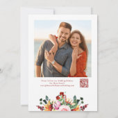 Rustic Watercolor Floral Save the Date Wedding  Einladung (Rückseite)