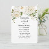 rustic watercolor floral wedding  einladung (Stehend Vorderseite)