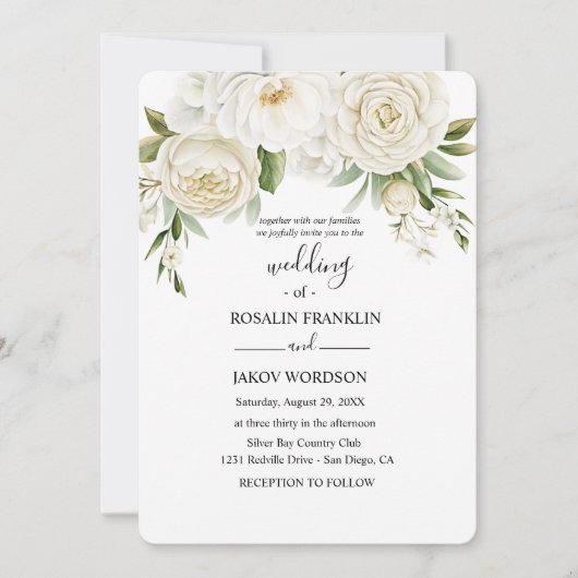 rustic watercolor floral wedding einladung (Vorderseite)