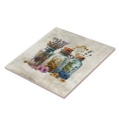 Rustic Watercolor Flowers in Jars  Fliese (Seite)