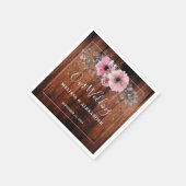Rustic watercolor flowers on barn wood Wedding Serviette (Ecke)