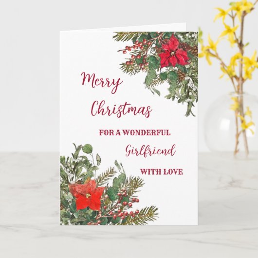 Rustic Watercolor Freundin Frohe Weihnachten Karte (Gelbe Blume)