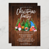 Rustic Watercolor Gnomes Weihnachtsgebäck Party Einladung (Vorne/Hinten)