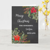 Rustic Watercolor Godson Frohe Weihnachten Karte (Gelbe Blume)