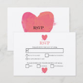 Rustic Watercolor Heart Wedding RSVP Cards Karte (Vorne/Hinten)