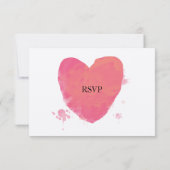 Rustic Watercolor Heart Wedding RSVP Cards Karte (Rückseite)