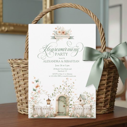 Rustic Watercolor Housewarming Party Invitation Einladung