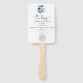 rustic watercolor illustration blue floral bouquet fächer (Vorderseite)