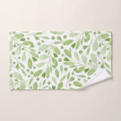  Rustic Watercolor Leaves Sage Green &White Badhandtuch Set (Handtuch)