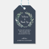 Rustic watercolor leaves wedding Welcome bag Geschenkanhänger (Vorderseite)