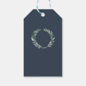 Rustic watercolor leaves wedding Welcome bag Geschenkanhänger (Rückseite)