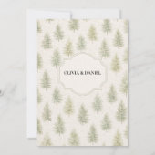 Rustic Watercolor Mountain Forest Pine Wedding  Einladung (Rückseite)