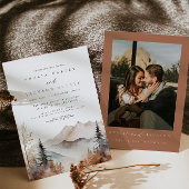 Rustic Watercolor Mountain Wedding Invitation Einladung