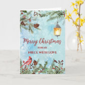 Rustic Watercolor Niece Frohe Weihnachten Karte (Gelbe Blume)