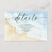 Rustic Watercolor Ocean Sea Summer Beach Wedding Begleitkarte (Vorderseite)