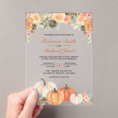 Rustic Watercolor Pumpkin Floral Fall Wedding Acryleinladungen (Insitu (Handheld))