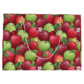 Rustic Watercolor Red and Green Apple pattern Große Geschenktüte (Rückseite)