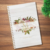 Rustic Watercolor Rose Bouquet Monogram Planer