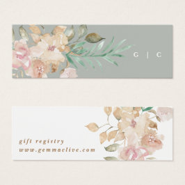 Rustic Watercolor Sage Green Gift Registry Cards