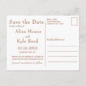Rustic Watercolor Save the Date Pumpkin Wedding Ankündigungspostkarte (Rückseite)