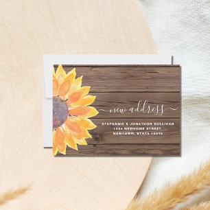 Rustic Watercolor Sonnenblumen Barn Wood Neue Adre Ankündigung
