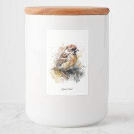 Rustic Watercolor Sparrow, gewohnt Lebensmitteletikett