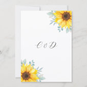 Rustic Watercolor Sunflower Greenery Wedding Einladung (Rückseite)