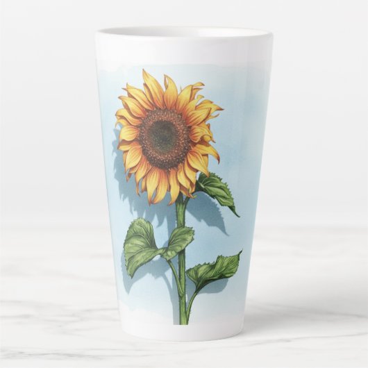 Rustic Watercolor Sunflower Mug Milchtasse (Vorderseite)