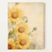 Rustic Watercolor Sunflower Planer (Rückseite)