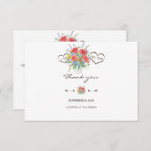 Rustic Watercolor Wild Blume Hochzeit Vielen Dank Dankeskarte (Vorne/Hinten)