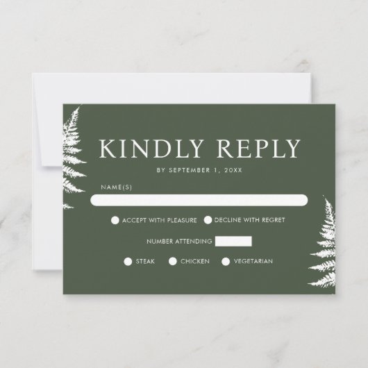 Rustic Watercolor Wild Wedding Kindly Antwort (Vorderseite)