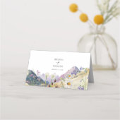 Rustic Watercolor Wildflower Mountain Wedding Platzkarte (Rückseite)
