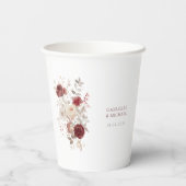 Rustic Watercolor Wildflower Wedding  Pappbecher (Rückseite)