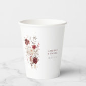 Rustic Watercolor Wildflower Wedding  Pappbecher (Vorderseite)