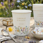 Rustic Watercolor Wildflower Wedding  Pappbecher