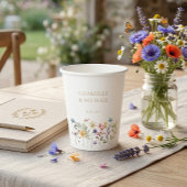 Rustic Watercolor Wildflower Wedding  Pappbecher
