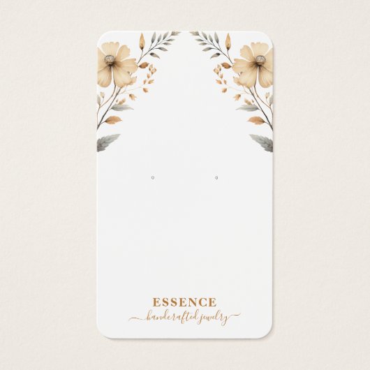 Rustic Watercolor Wildflowers Earring Display Card (Vorderseite)