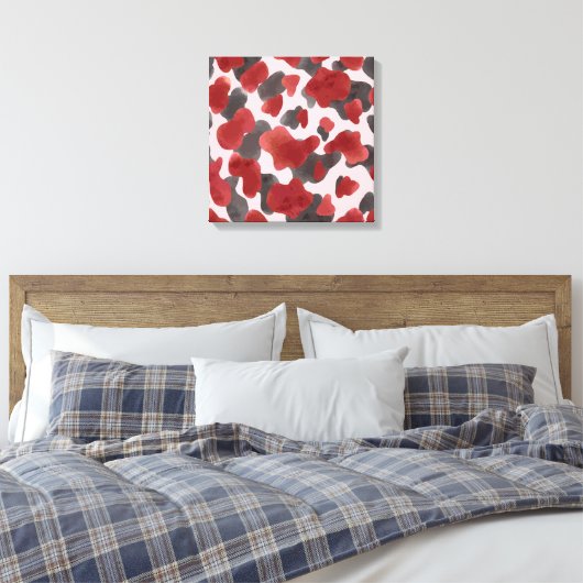 Rustic Watercolor Winter Animal Print Leinwanddruck (Insitu (Schlafzimmer))