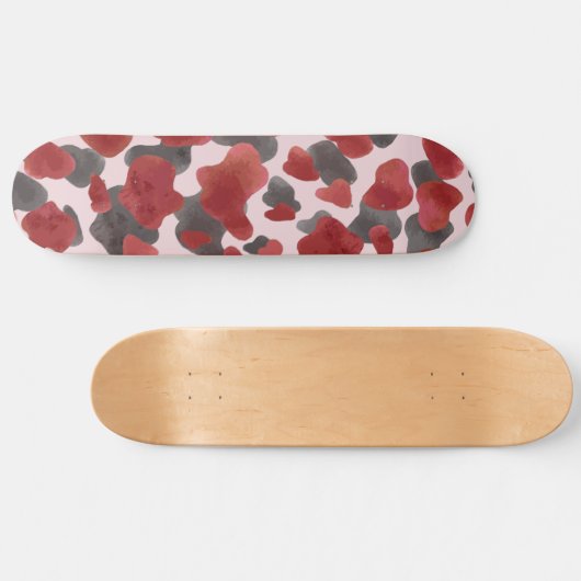Rustic Watercolor Winter Animal Print Skateboard (Horizontal)