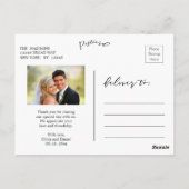 Rustic Watercolor Wreath Wedding Danke Foto Postkarte (Rückseite)