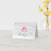 Rustic Watermelon Wood Script Wedding Vielen Dank Karte (Gelbe Blume)