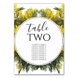 Rustic Wattle Acacia Wedding Guest Names Tischnummer